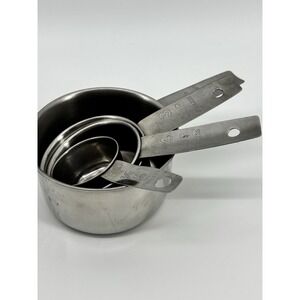 VTG Foley Script Measuring Cups Stainless Steel 1/4 To 1 Cup Nesting Set Of 4
